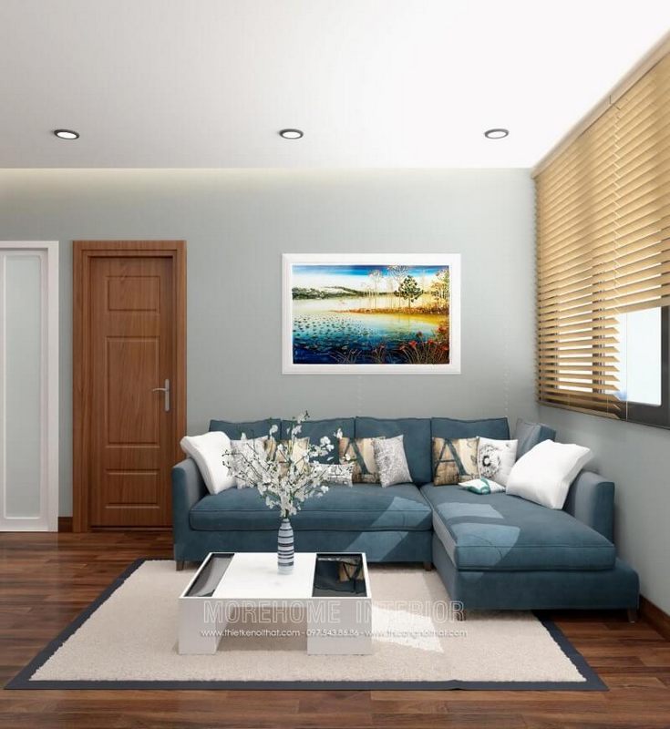 Ghế sofa MS-001 hiện đại với thiết kế đơn giản, bọc nỉ màu xanh nhẹ nhàng, sẽ làm nổi bật phòng khách của gia đình bạn.